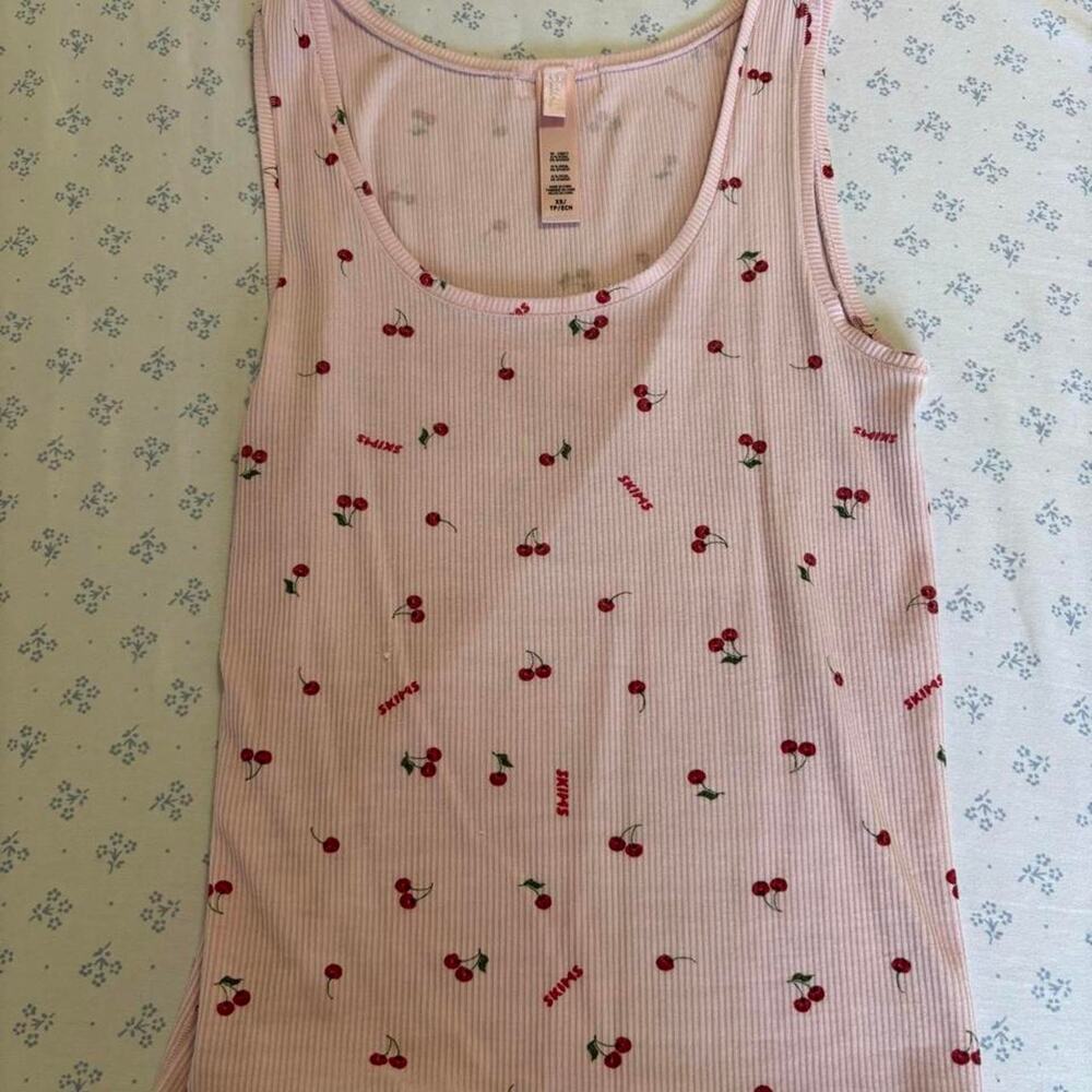 Skims cherry rib tank top